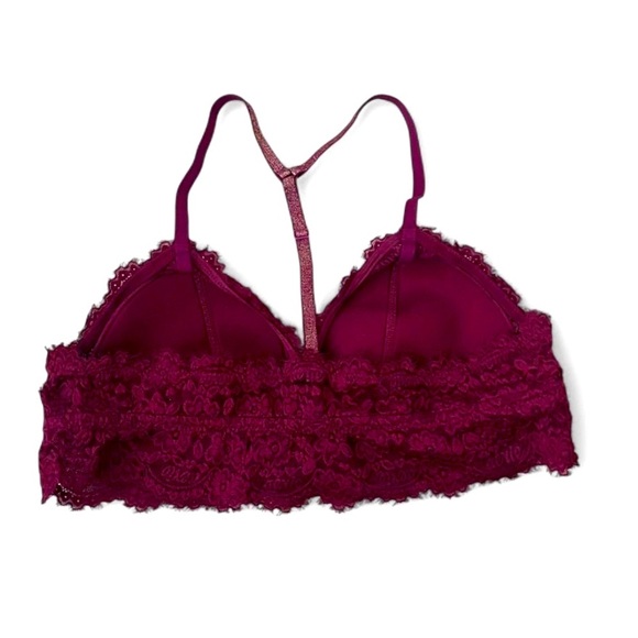 Aerie Elegant Lace Bralette in Rich Burgundy - Picture 2 of 3